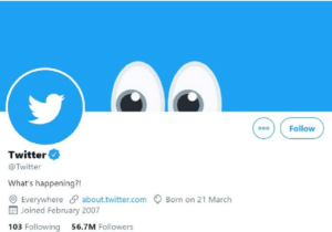 An example of verified Twitter users Twitters own profile