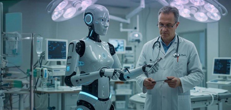 Humanoid robots in industries supporting healthcare professionals