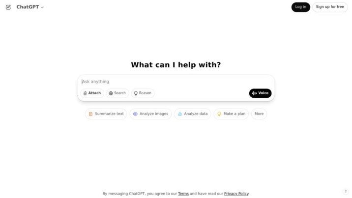 ChatGPT interface used for writing, coding, research, and productivity.