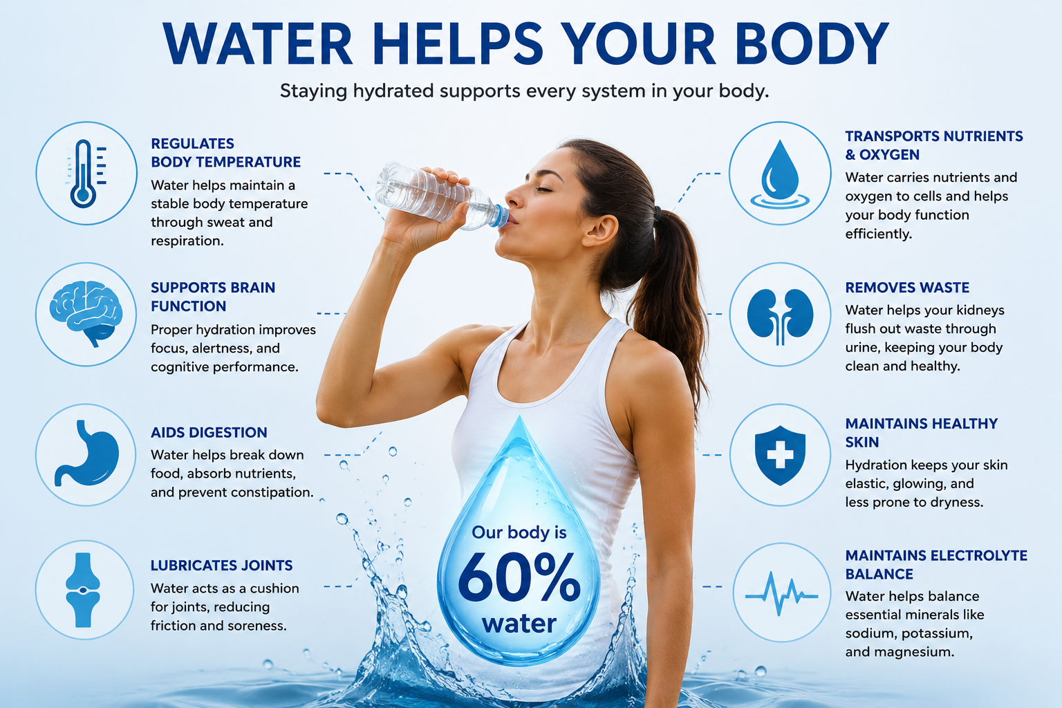 How much water should you drink every day to support healthy body functions