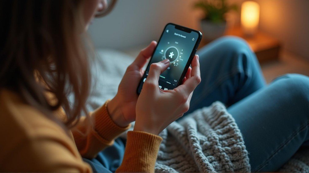 Person checking phone screen time to reduce screen time