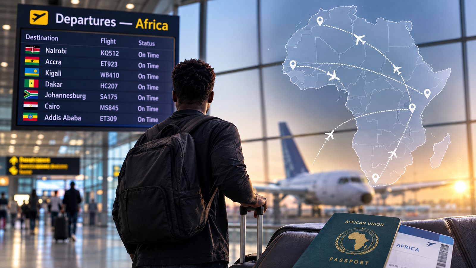 Travelling within Africa through airports with limited flight connections between African cities