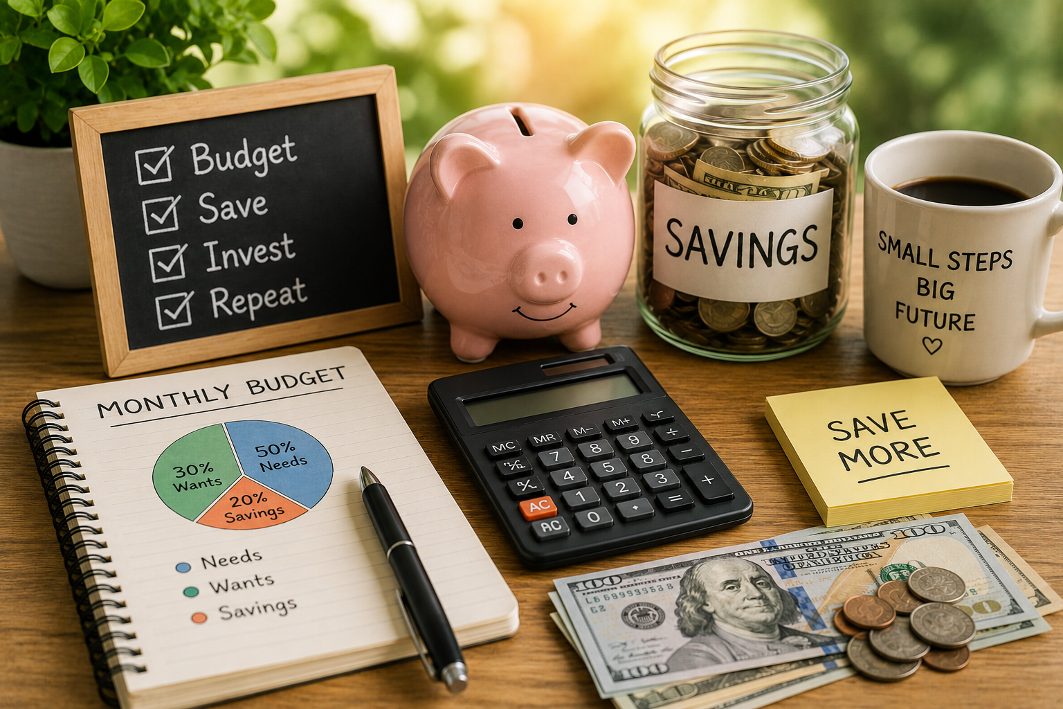 15 Simple Ways to Save Money Every Month (Easy Tips That Actually Work in 2026) 2 Ways to save money every month by comparing prices online using a laptop, smartphone, discount tags, shopping cart, calculator, and savings chart before making purchases.