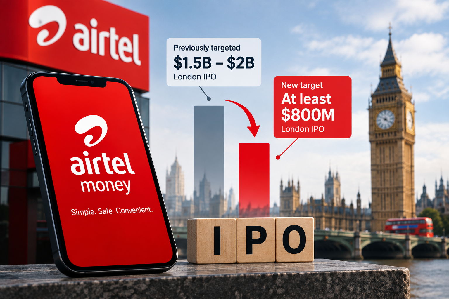 Airtel Money Faces a Setback as It Scales Back Its IPO Plans 2 Airtel Money London IPO target reduced to at least $800 million