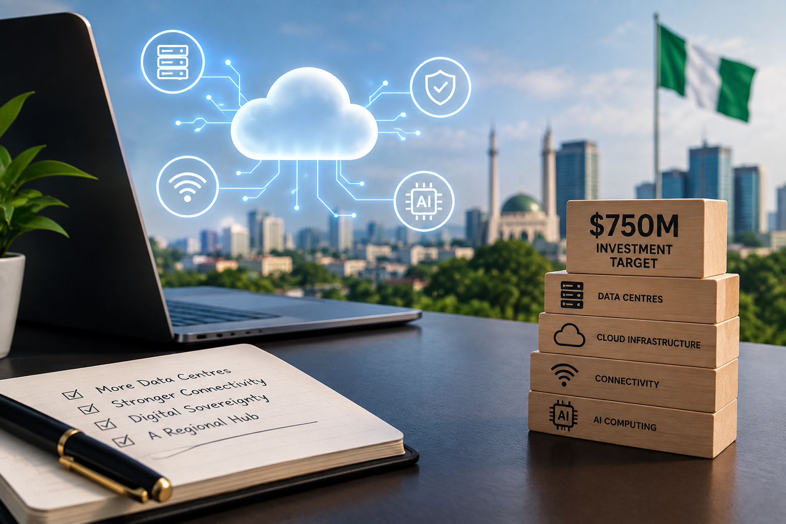 Nigeria Cloud Economy: What the $750 Million Push Means for Tech 1 Nigeria cloud economy investment target with cloud infrastructure, data centres and AI computing