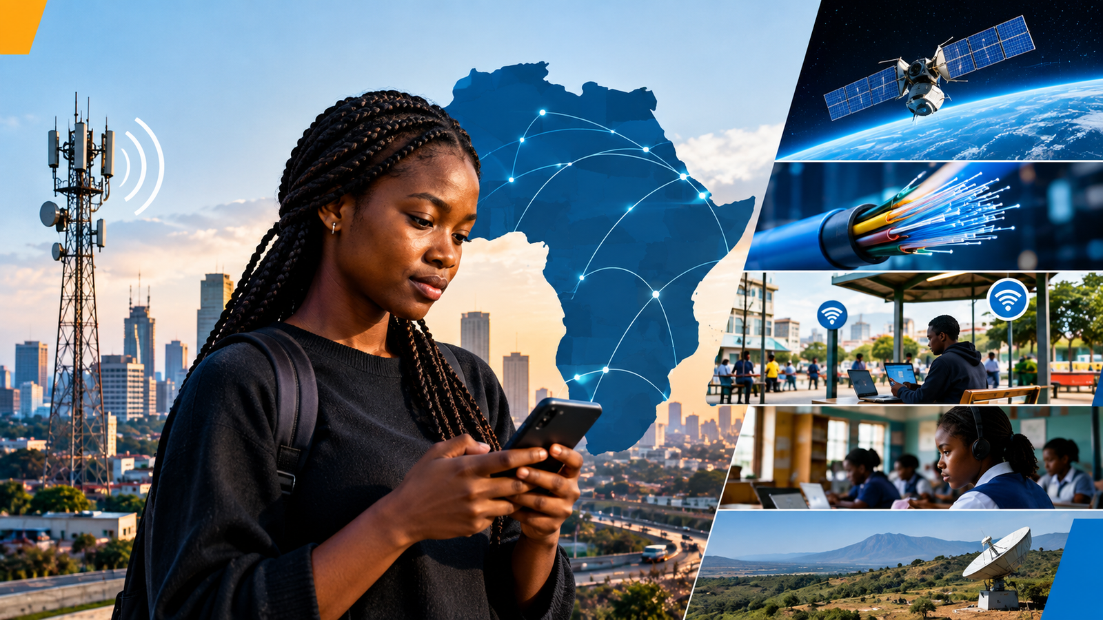Internet in Africa evolving through mobile networks, fibre, public Wi-Fi and satellite connectivity