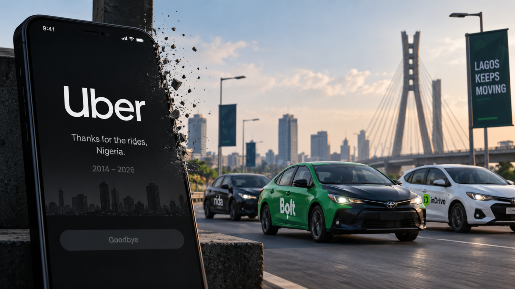 Uber Nigeria exit as Uber leaves Lagos while Bolt and inDrive cars continue operating
