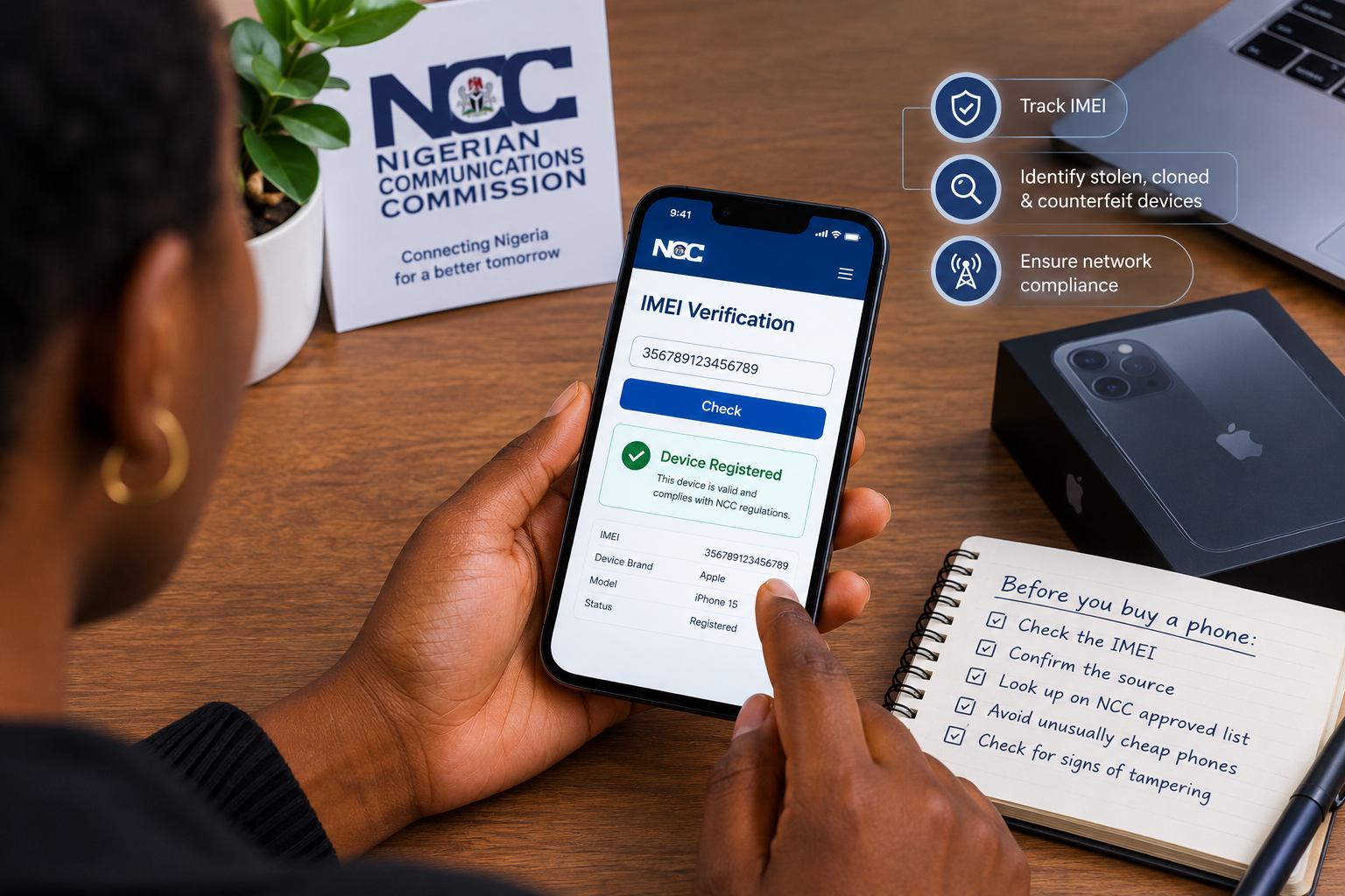 NCC Phone Registration: New Rules Raise Concerns for Smartphone Buyers 2 NCC phone registration and IMEI verification for a smartphone in Nigeria