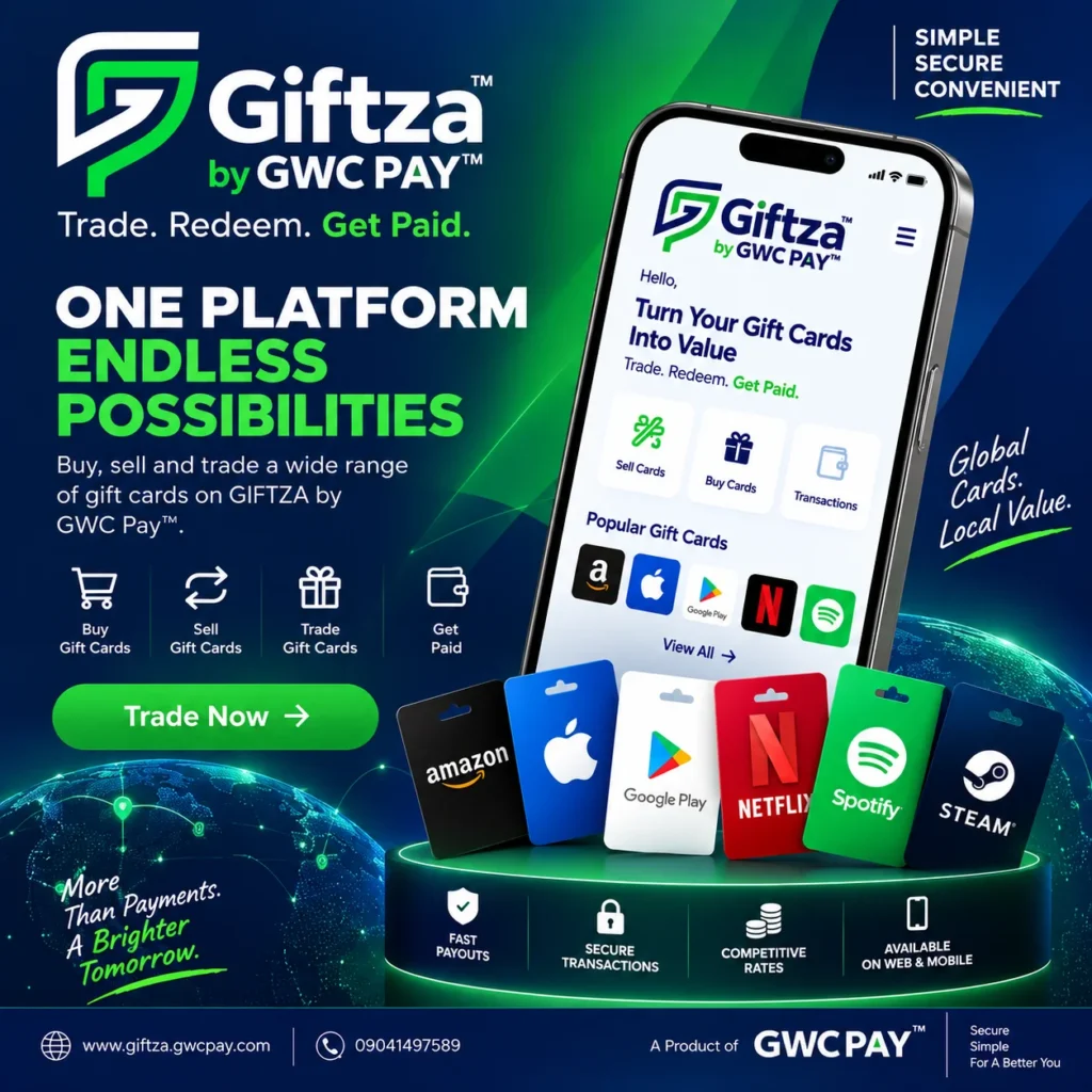 Giftza by GWC Pay gift card trading platform in Nigeria