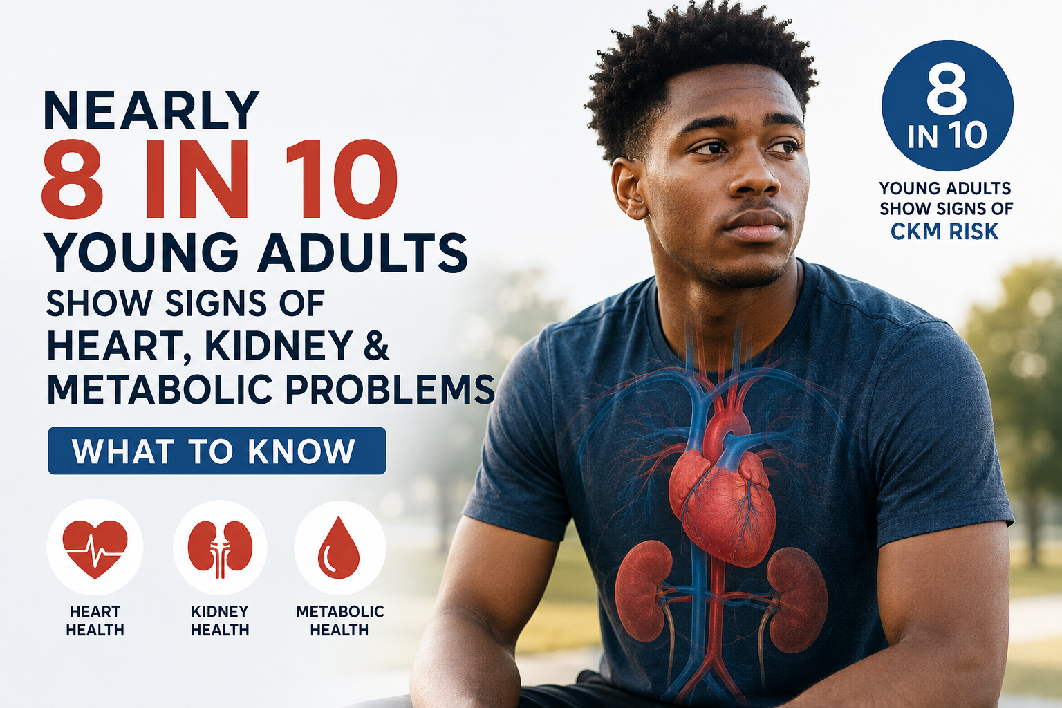 CKM Syndrome in young adults showing heart, kidney and metabolic health risks