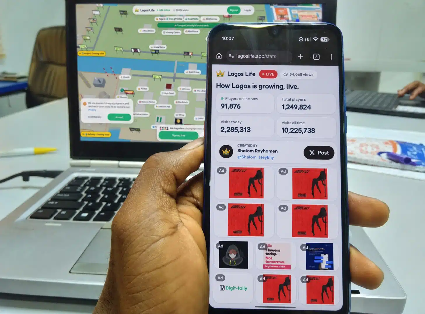 Lagos Life game virtual Lagos city map